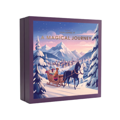 Hunde Adventskalender der Marke LILA LOVES IT aus dem Jahr 2026 mit liebevoller Illustration.