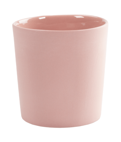 Handgefertigter Kaffeebecher aus Porzellan in rosa